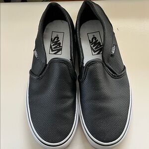 Vans perforated leather slips for women in very good condition